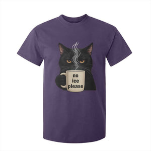 No Ice Please T Shirt For Kid Funny Black Cat Anti ICE Meme TS14 Purple Print Your Wear