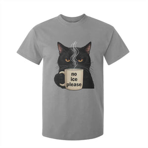No Ice Please T Shirt For Kid Funny Black Cat Anti ICE Meme TS14 Sport Gray Print Your Wear