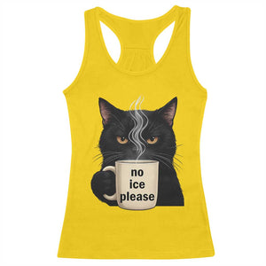 No Ice Please Racerback Tank Top Funny Black Cat Anti ICE Meme TS14 Daisy Print Your Wear