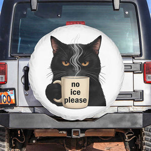 No Ice Please Spare Tire Cover Funny Black Cat Anti ICE Meme TS14 No hole White Print Your Wear