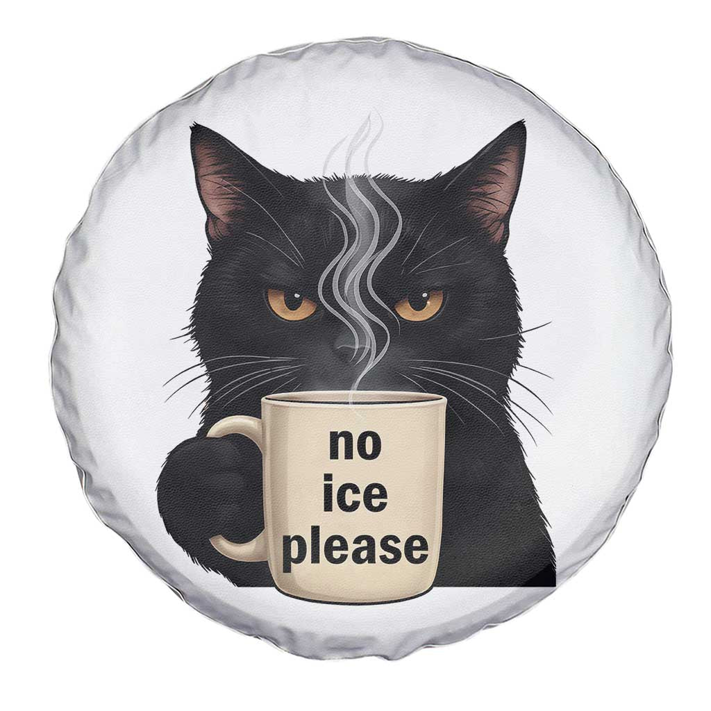 No Ice Please Spare Tire Cover Funny Black Cat Anti ICE Meme TS14 Print Your Wear