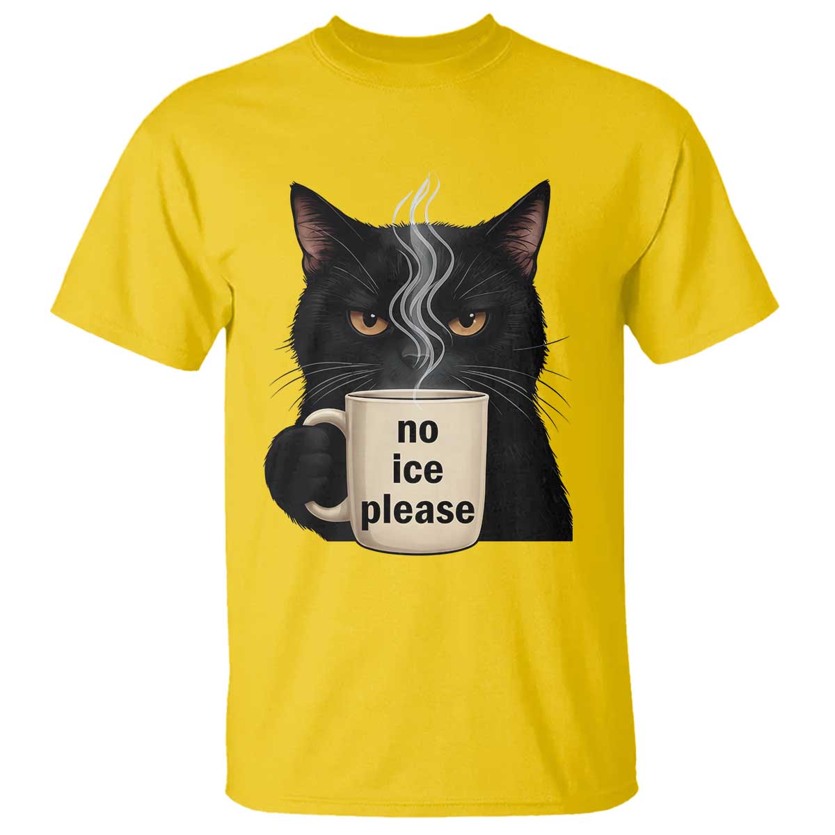 No Ice Please T Shirt Funny Black Cat Anti ICE Meme TS14 Daisy Print Your Wear