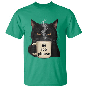 No Ice Please T Shirt Funny Black Cat Anti ICE Meme TS14 Irish Green Print Your Wear
