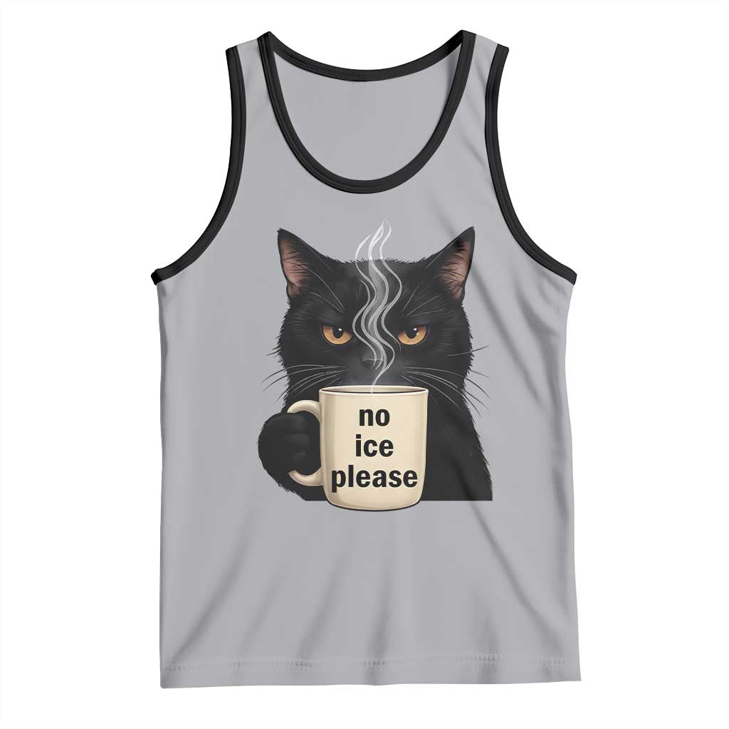 No Ice Please Tank Top Funny Black Cat Anti ICE Meme TS14 Athletic Heather Black Print Your Wear