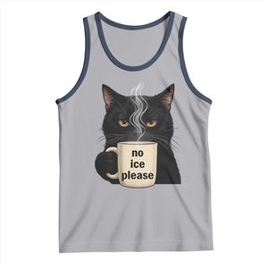 No Ice Please Tank Top Funny Black Cat Anti ICE Meme TS14 Athletic Heather Navy Print Your Wear
