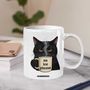 No Ice Please Coffee Mug Funny Black Cat Anti ICE Meme TS14 Print Your Wear