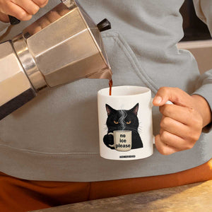 No Ice Please Coffee Mug Funny Black Cat Anti ICE Meme TS14 Print Your Wear