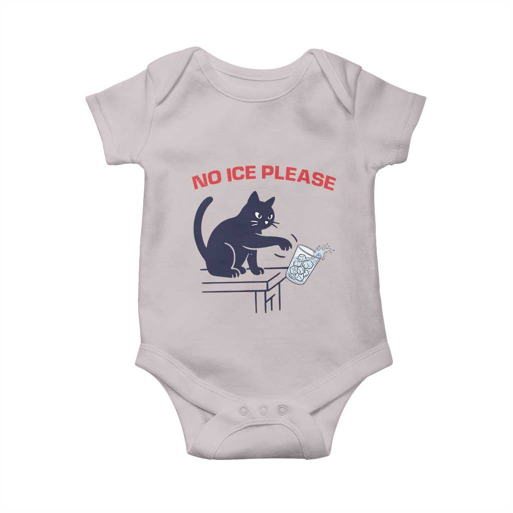 No Ice Please Baby Onesie Funny Cat Anti ICE Meme TS14 Ice Gray Print Your Wear