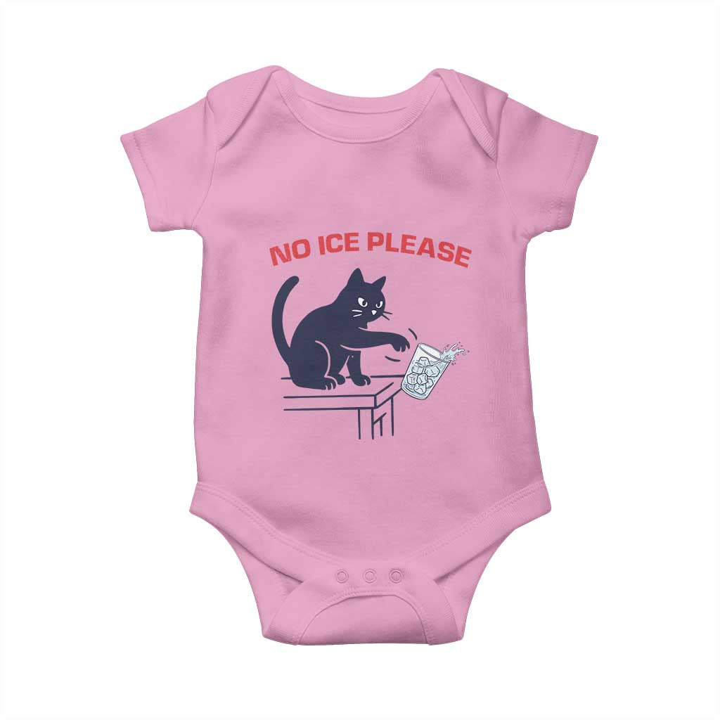 No Ice Please Baby Onesie Funny Cat Anti ICE Meme TS14 Light Pink Print Your Wear