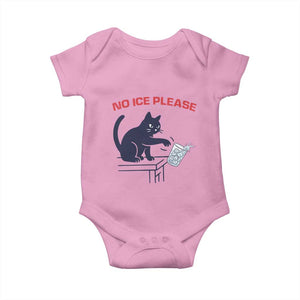 No Ice Please Baby Onesie Funny Cat Anti ICE Meme TS14 Light Pink Print Your Wear