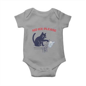 No Ice Please Baby Onesie Funny Cat Anti ICE Meme TS14 Sport Gray Print Your Wear