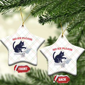 No Ice Please Ceramic Ornament Funny Cat Anti ICE Meme TS14 Print Your Wear