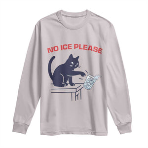 No Ice Please Long Sleeve Shirt Funny Cat Anti ICE Meme TS14 Ice Gray Print Your Wear