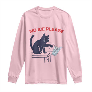 No Ice Please Long Sleeve Shirt Funny Cat Anti ICE Meme TS14 Light Pink Print Your Wear