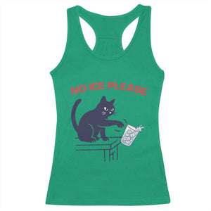 No Ice Please Racerback Tank Top Funny Cat Anti ICE Meme TS14 Irish Green Print Your Wear