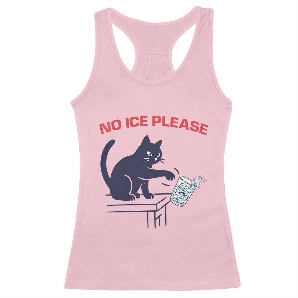 No Ice Please Racerback Tank Top Funny Cat Anti ICE Meme TS14 Light Pink Print Your Wear