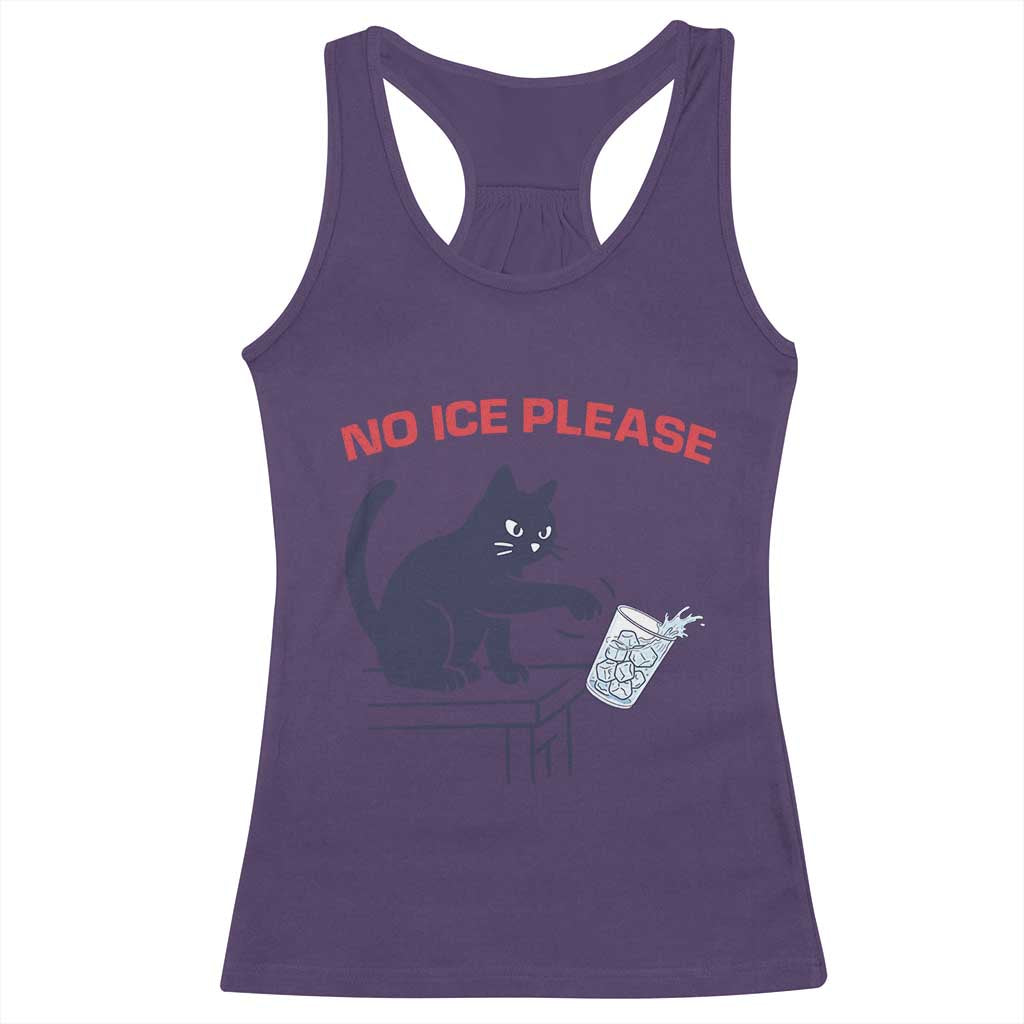 No Ice Please Racerback Tank Top Funny Cat Anti ICE Meme TS14 Purple Print Your Wear