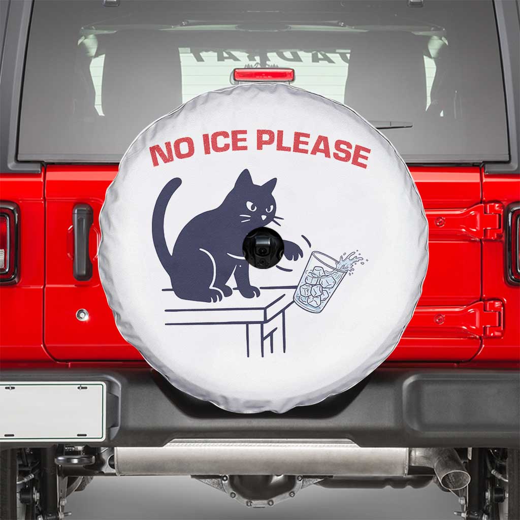 No Ice Please Spare Tire Cover Funny Cat Anti ICE Meme TS14 White Print Your Wear