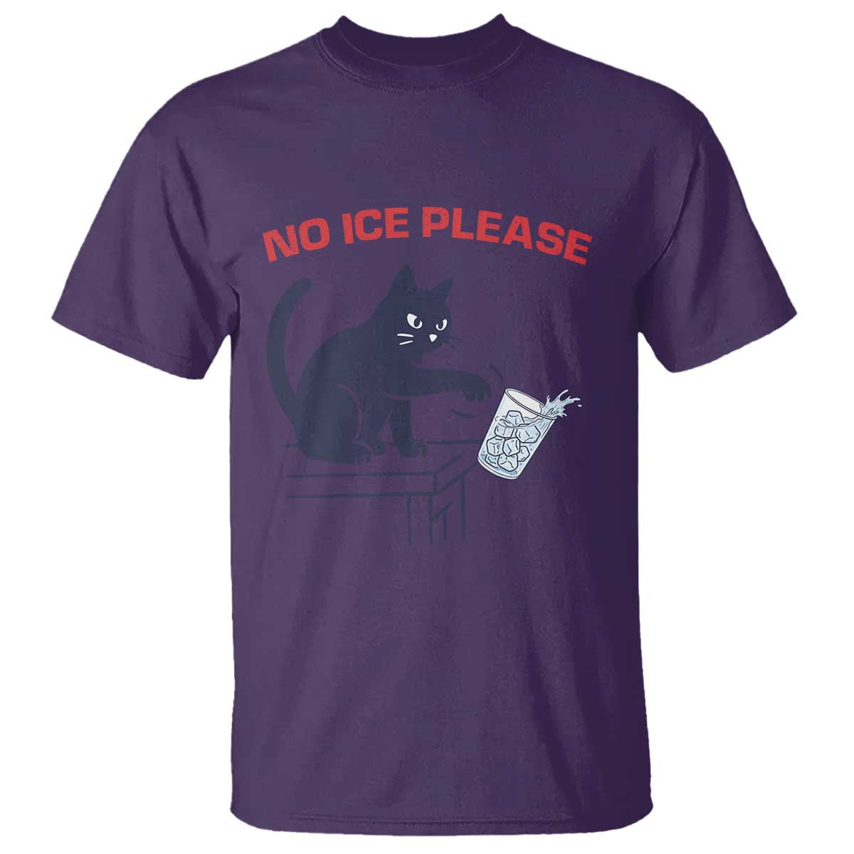 No Ice Please T Shirt Funny Cat Anti ICE Meme TS14 Purple Print Your Wear