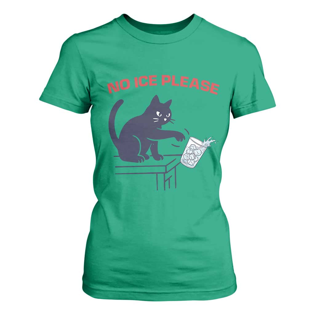 No Ice Please T Shirt For Women Funny Cat Anti ICE Meme TS14 Irish Green Print Your Wear