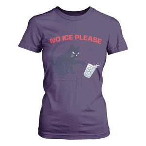 No Ice Please T Shirt For Women Funny Cat Anti ICE Meme TS14 Purple Print Your Wear