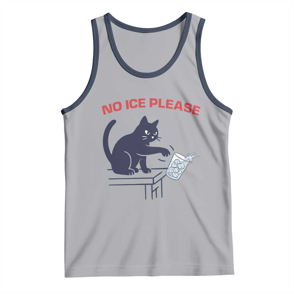 No Ice Please Tank Top Funny Cat Anti ICE Meme TS14 Athletic Heather Navy Print Your Wear