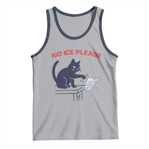 No Ice Please Tank Top Funny Cat Anti ICE Meme TS14 Athletic Heather Navy Print Your Wear