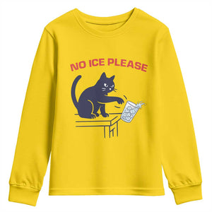 No Ice Please Youth Sweatshirt Funny Cat Anti ICE Meme TS14 Daisy Print Your Wear