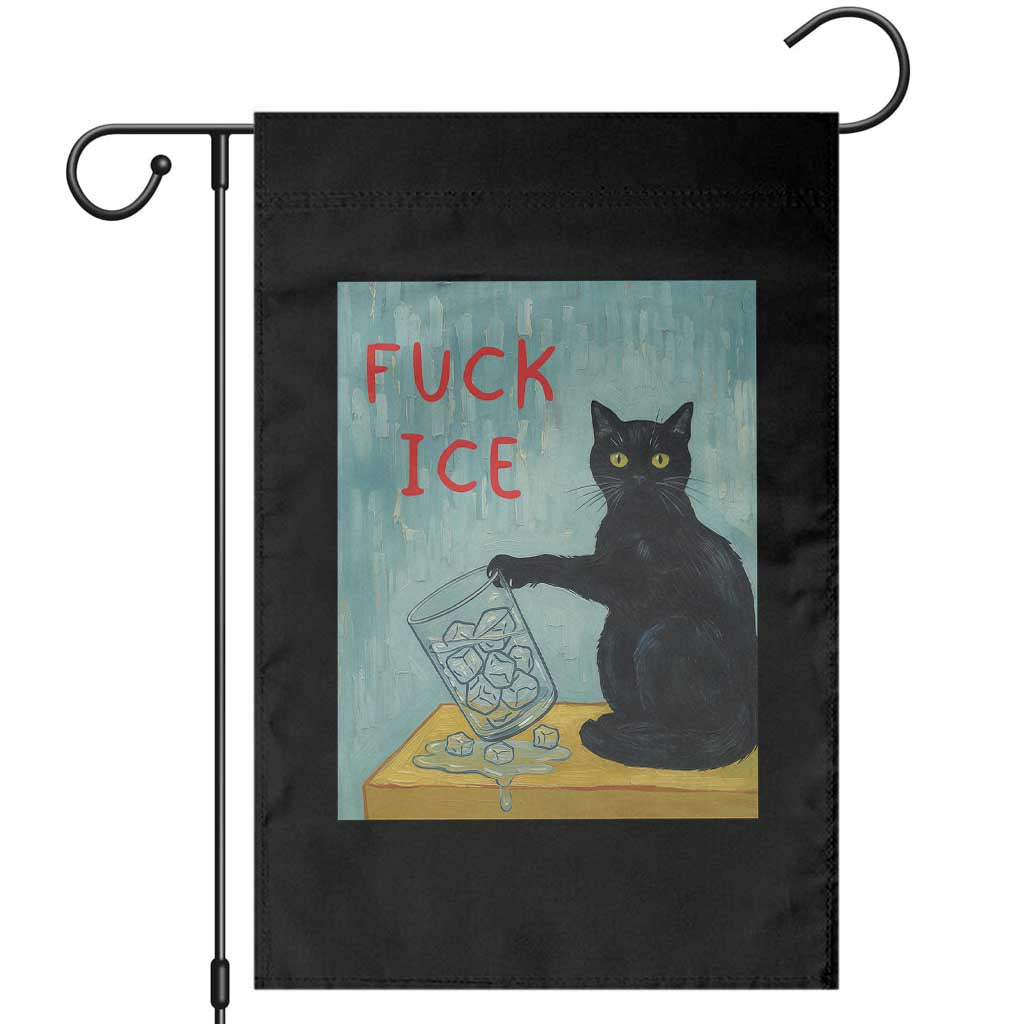 No Ice Please Garden Flag Funny Cat Anti ICE Artist Meme TS14 Black Print Your Wear