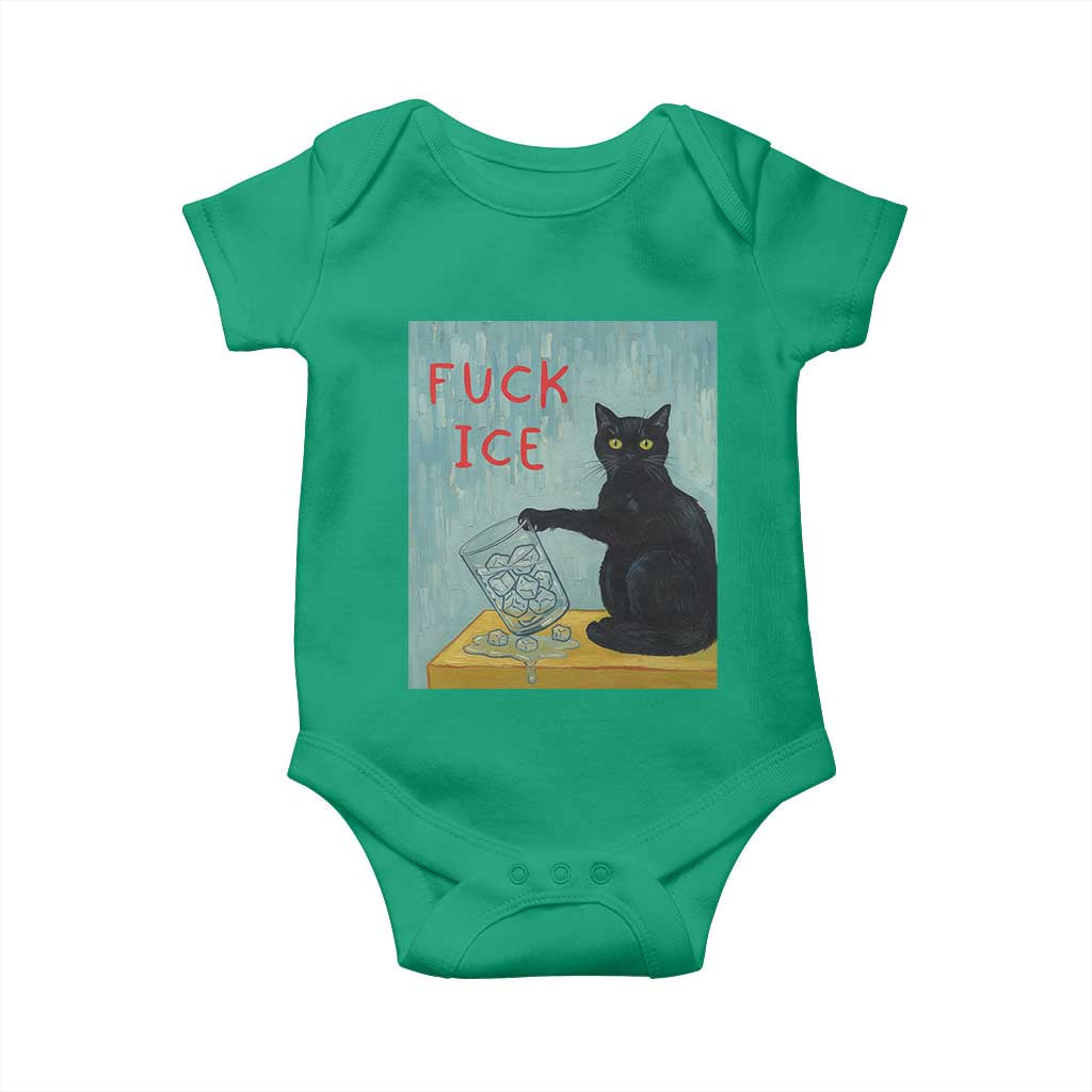No Ice Please Baby Onesie Funny Cat Anti ICE Artist Meme TS14 Irish Green Print Your Wear