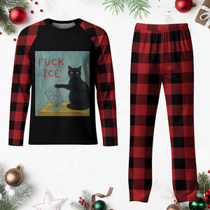 No Ice Please Plaid Pajama Set Funny Cat Anti ICE Artist Meme TS14 Buffalo Plaid Print Your Wear