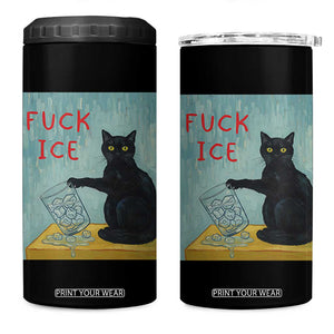 No Ice Please 4 in 1 Can Cooler Tumbler Funny Cat Anti ICE Artist Meme TS14 One Size: 16 oz Black Print Your Wear