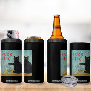 No Ice Please 4 in 1 Can Cooler Tumbler Funny Cat Anti ICE Artist Meme TS14 Print Your Wear