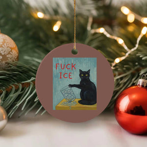 No Ice Please Ceramic Ornament Funny Cat Anti ICE Artist Meme TS14 1pc Mocha Print Your Wear