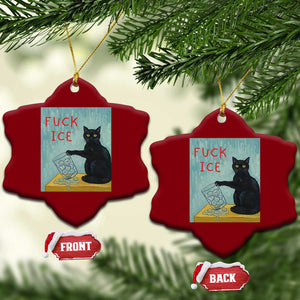 No Ice Please Ceramic Ornament Funny Cat Anti ICE Artist Meme TS14 Print Your Wear