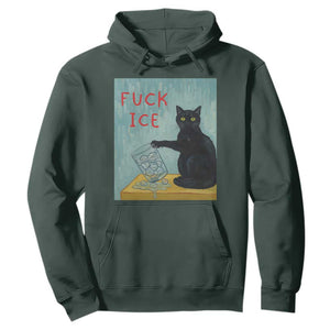 No Ice Please Hoodie Funny Cat Anti ICE Artist Meme TS14 Dark Forest Green Print Your Wear
