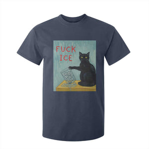 No Ice Please T Shirt For Kid Funny Cat Anti ICE Artist Meme TS14 Navy Print Your Wear