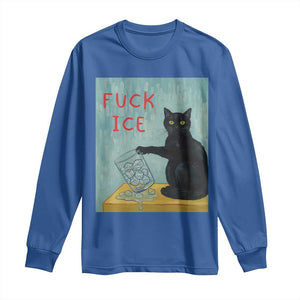 No Ice Please Long Sleeve Shirt Funny Cat Anti ICE Artist Meme TS14 Royal Blue Print Your Wear