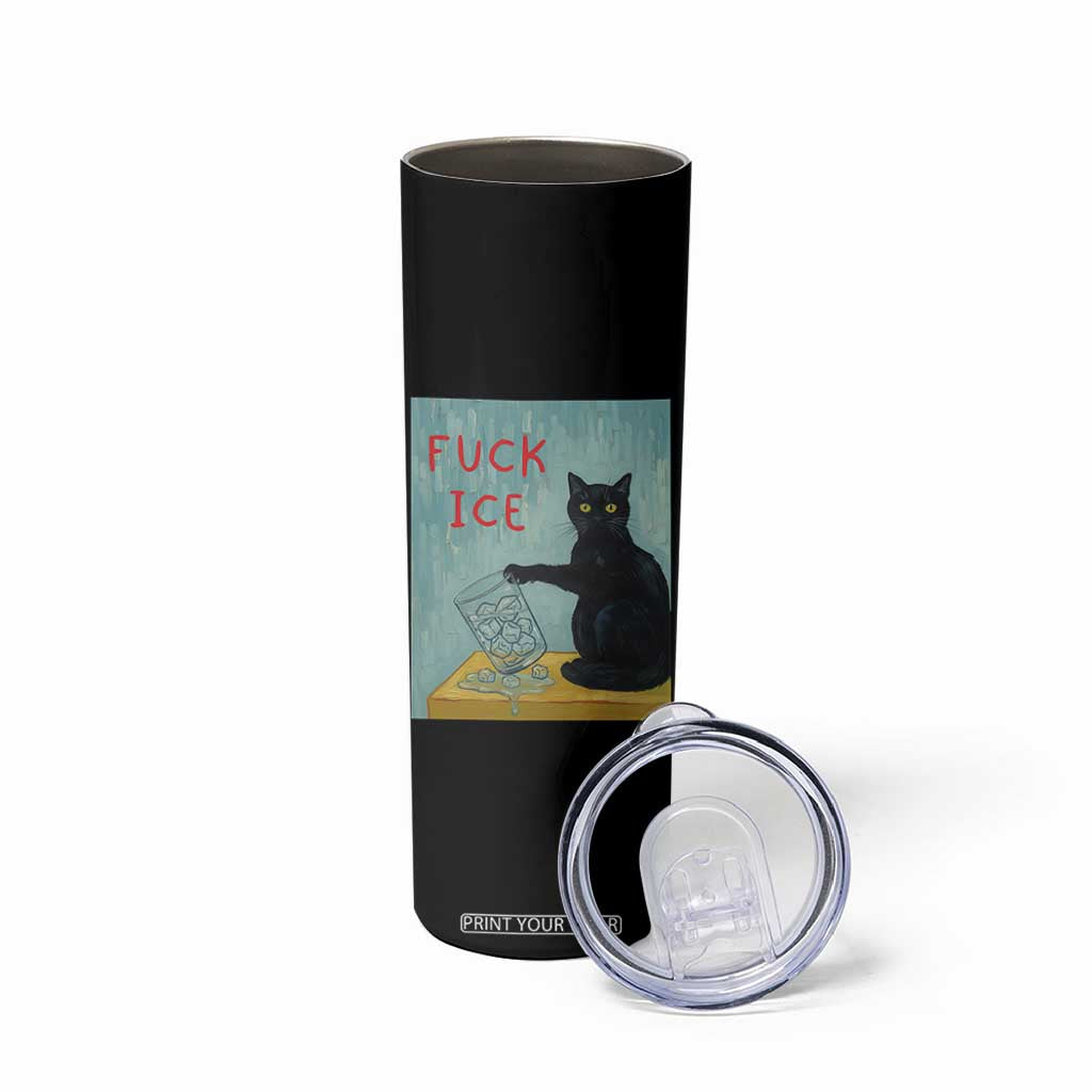 No Ice Please Skinny Tumbler Funny Cat Anti ICE Artist Meme TS14 Print Your Wear