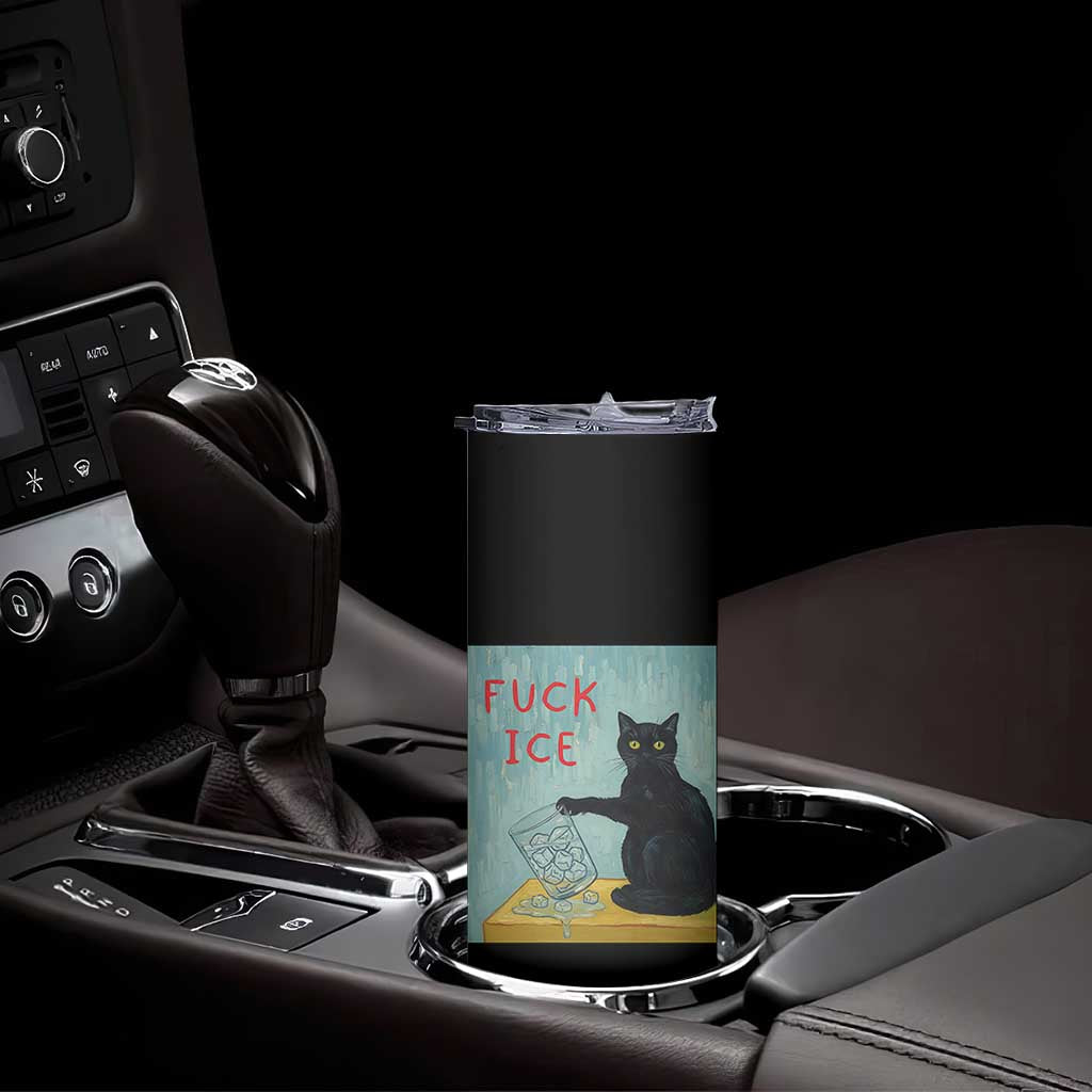 No Ice Please Skinny Tumbler Funny Cat Anti ICE Artist Meme TS14 Print Your Wear