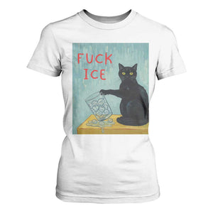 No Ice Please T Shirt For Women Funny Cat Anti ICE Artist Meme TS14 White Print Your Wear