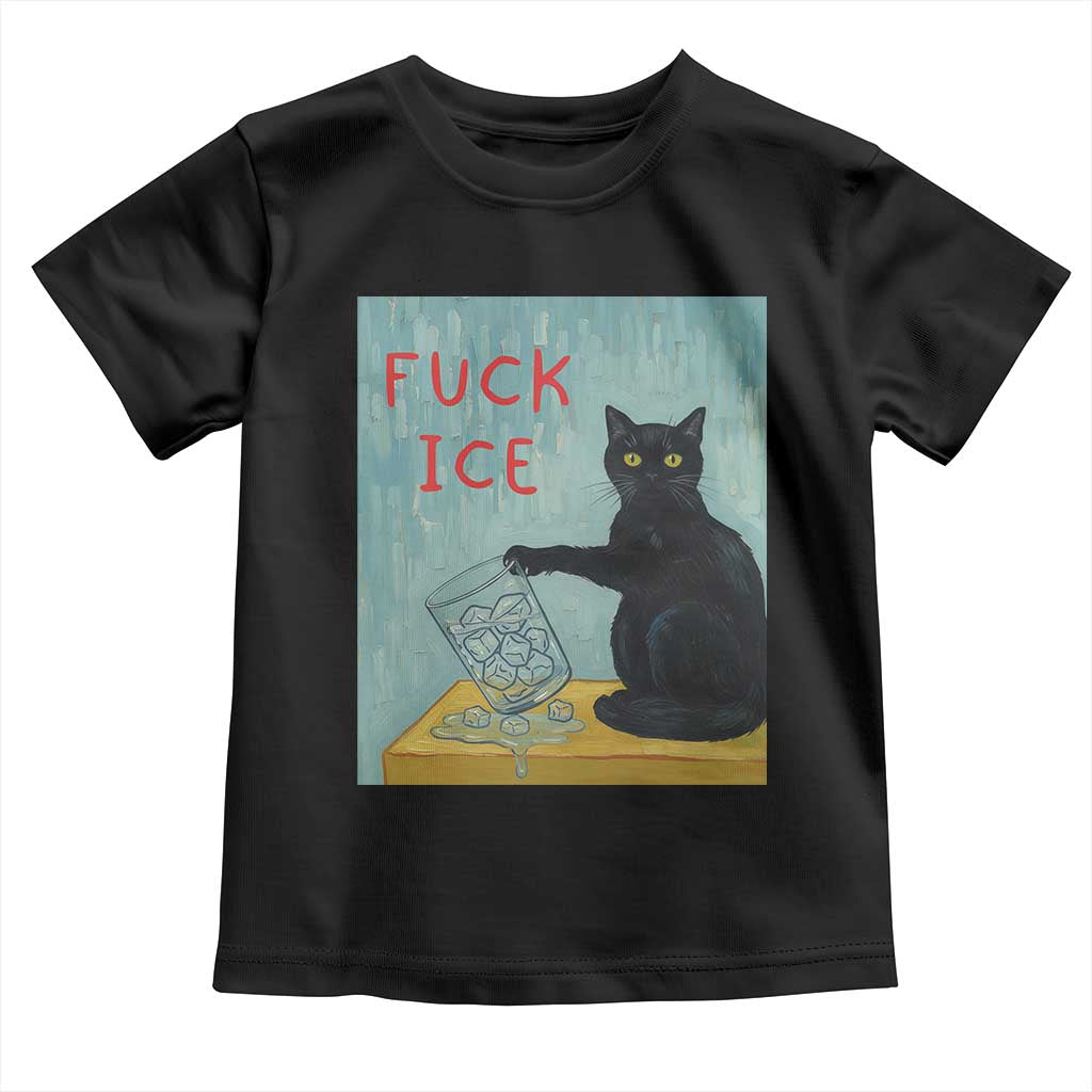 No Ice Please Toddler T Shirt Funny Cat Anti ICE Artist Meme TS14 Black Print Your Wear