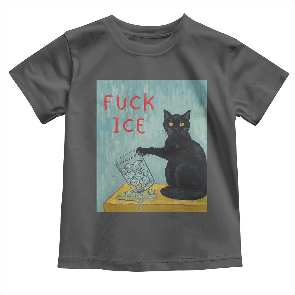 No Ice Please Toddler T Shirt Funny Cat Anti ICE Artist Meme TS14 Dark Heather Print Your Wear
