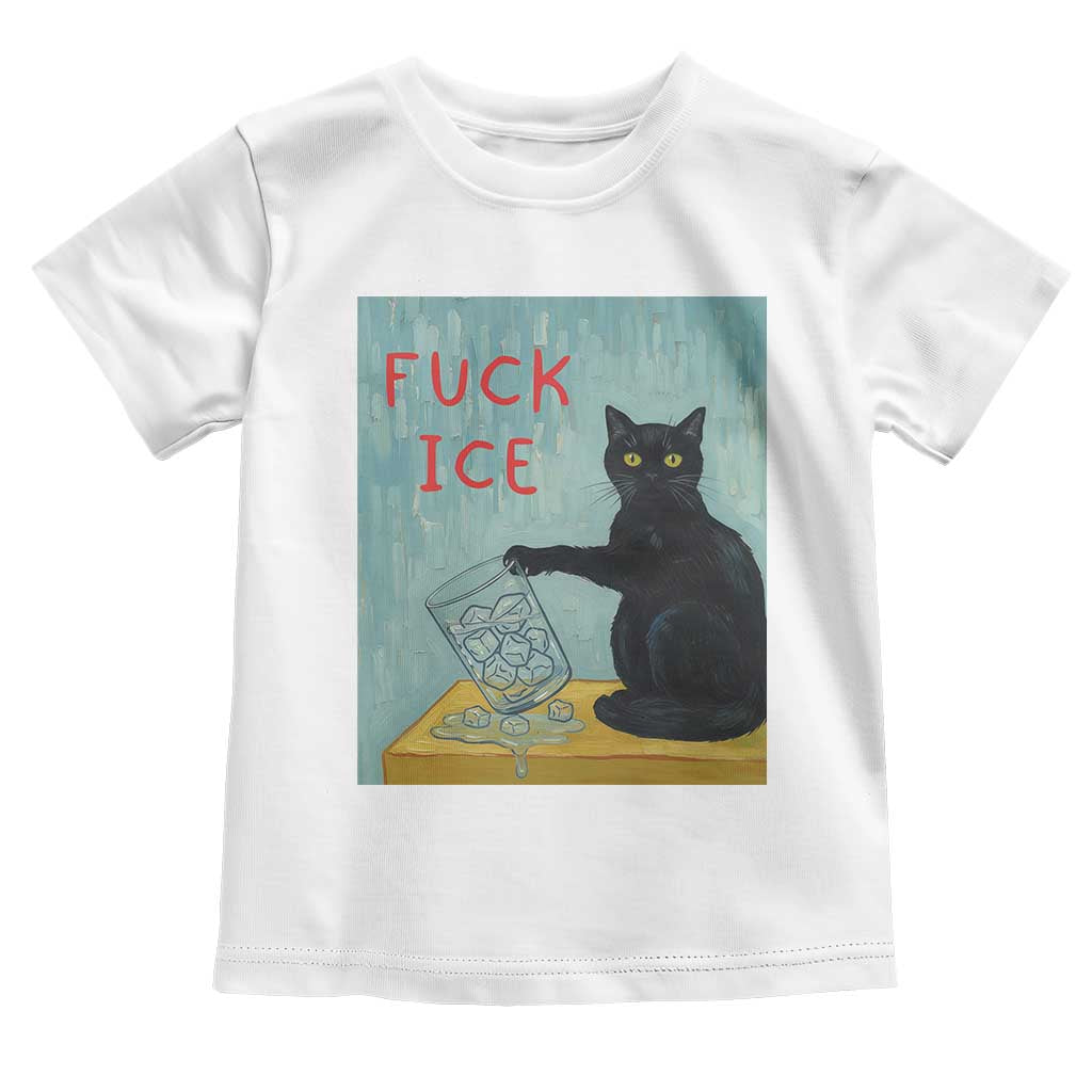 No Ice Please Toddler T Shirt Funny Cat Anti ICE Artist Meme TS14 White Print Your Wear