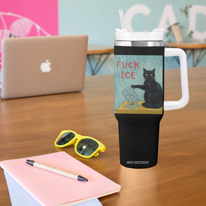 No Ice Please Tumbler With Handle Funny Cat Anti ICE Artist Meme TS14 Print Your Wear