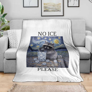 No Ice Please Throw Blanket Starry Night Raccoon Trash Panda Anti ICE Meme TS14 Print Your Wear