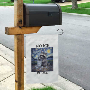 No Ice Please Garden Flag Starry Night Raccoon Trash Panda Anti ICE Meme TS14 Print Your Wear