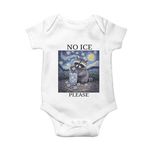 No Ice Please Baby Onesie Starry Night Raccoon Trash Panda Anti ICE Meme TS14 White Print Your Wear