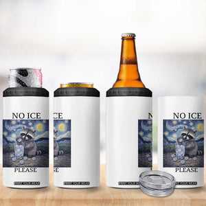 No Ice Please 4 in 1 Can Cooler Tumbler Starry Night Raccoon Trash Panda Anti ICE Meme TS14 Print Your Wear
