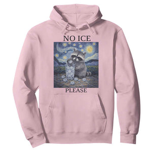 No Ice Please Hoodie Starry Night Raccoon Trash Panda Anti ICE Meme TS14 Light Pink Print Your Wear